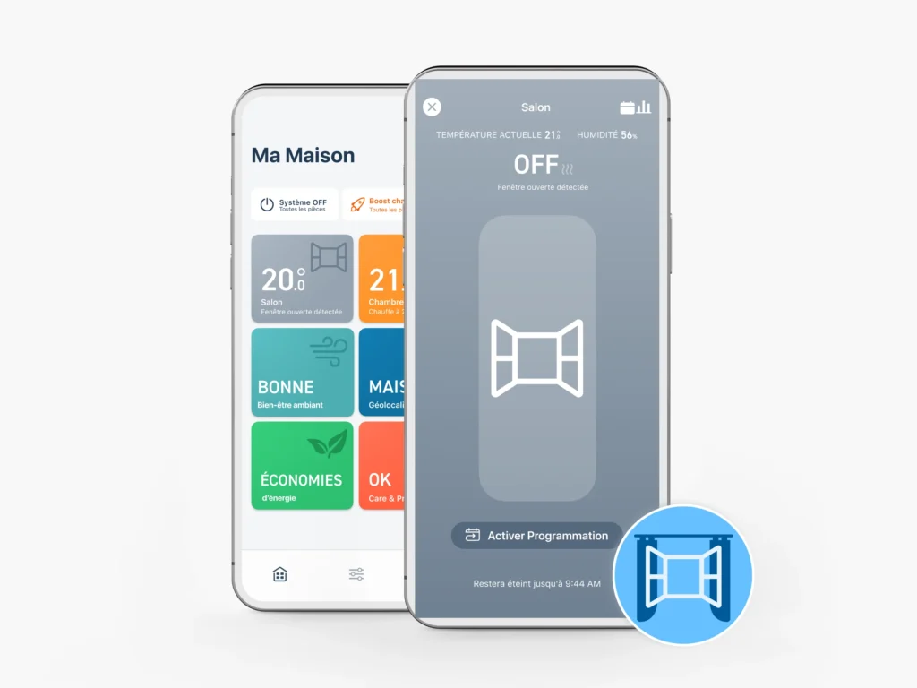 Interface de l'application Tado°